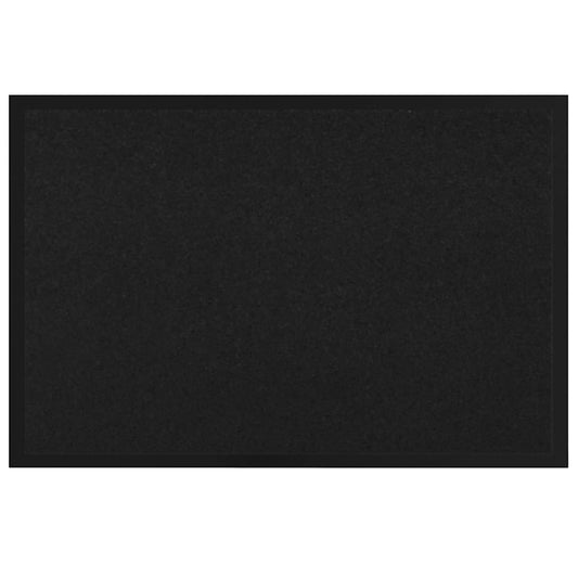 Door Mat Black 80 x 120 x 1.2 cm Teddy Fabric