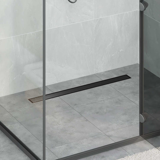 Shower Drain 2-in-1 with 360° Siphon Black 80 cm