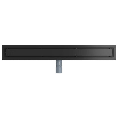 Shower Drain 2-in-1 with 360° Siphon Black 80 cm