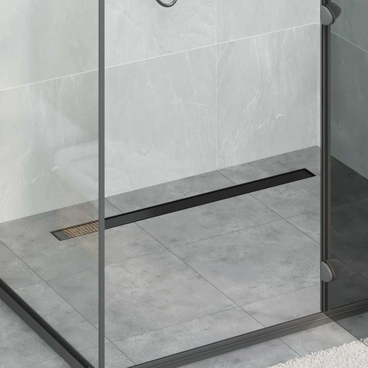 2 in 1 Shower Drain Black 100 cm Stainless Steel 304