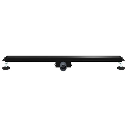 2 in 1 Shower Drain Black 100 cm Stainless Steel 304