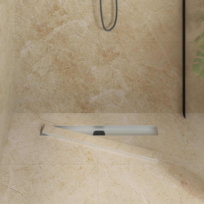 Shower Drain 2-in-1 with 360° Siphon Silver 70 cm