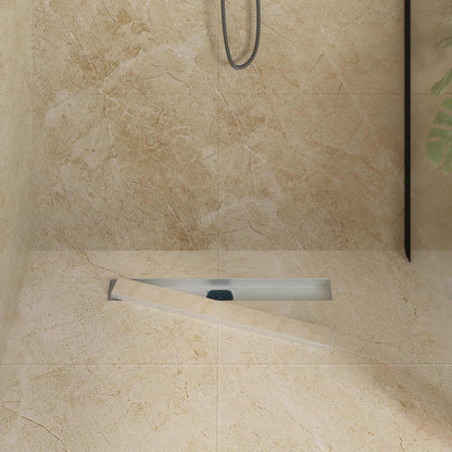 Shower Drain 2-in-1 with 360° Siphon Silver 60 cm