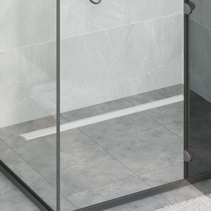 Shower Drain 2-in-1 with 360° Siphon Silver 100 cm
