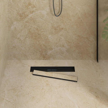 2 in 1 Shower Drain Black 60 cm Stainless Steel 304
