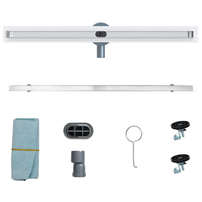 360° Shower Drain with Slim Model Silver 80 cm