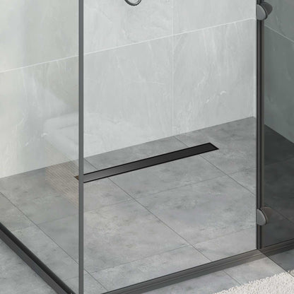 Shower Drain 2-in-1 with 360° Siphon Black 60 cm