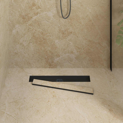 Shower Drain 2-in-1 with 360° Siphon Black 60 cm