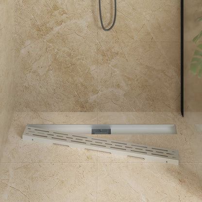 Shower Drain with Line Design Silver 90 cm Stainless Steel 304