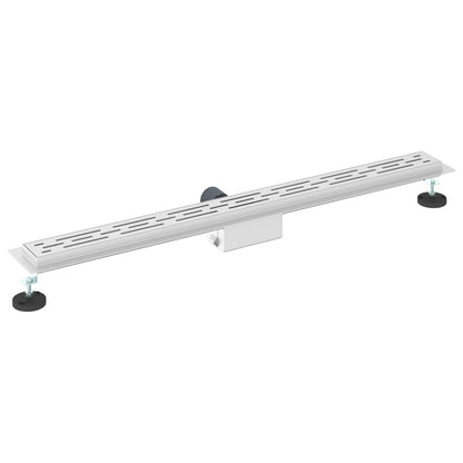 Shower Drain with Line Design Silver 90 cm Stainless Steel 304