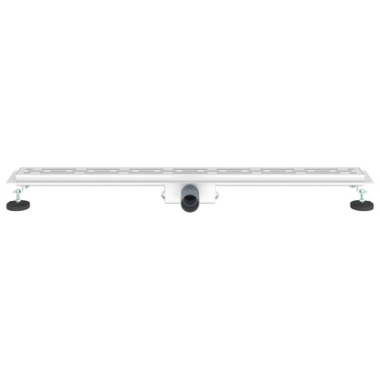 Shower Drain with Line Design Silver 90 cm Stainless Steel 304