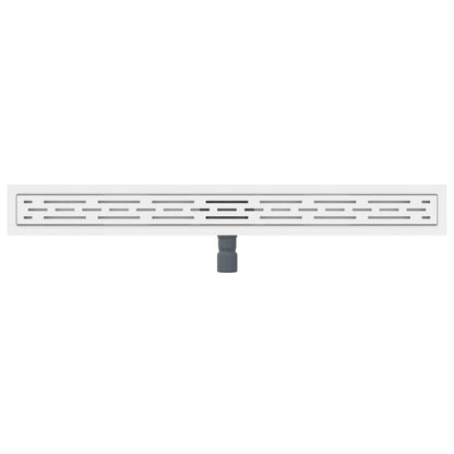 Shower Drain with Line Design Silver 90 cm Stainless Steel 304