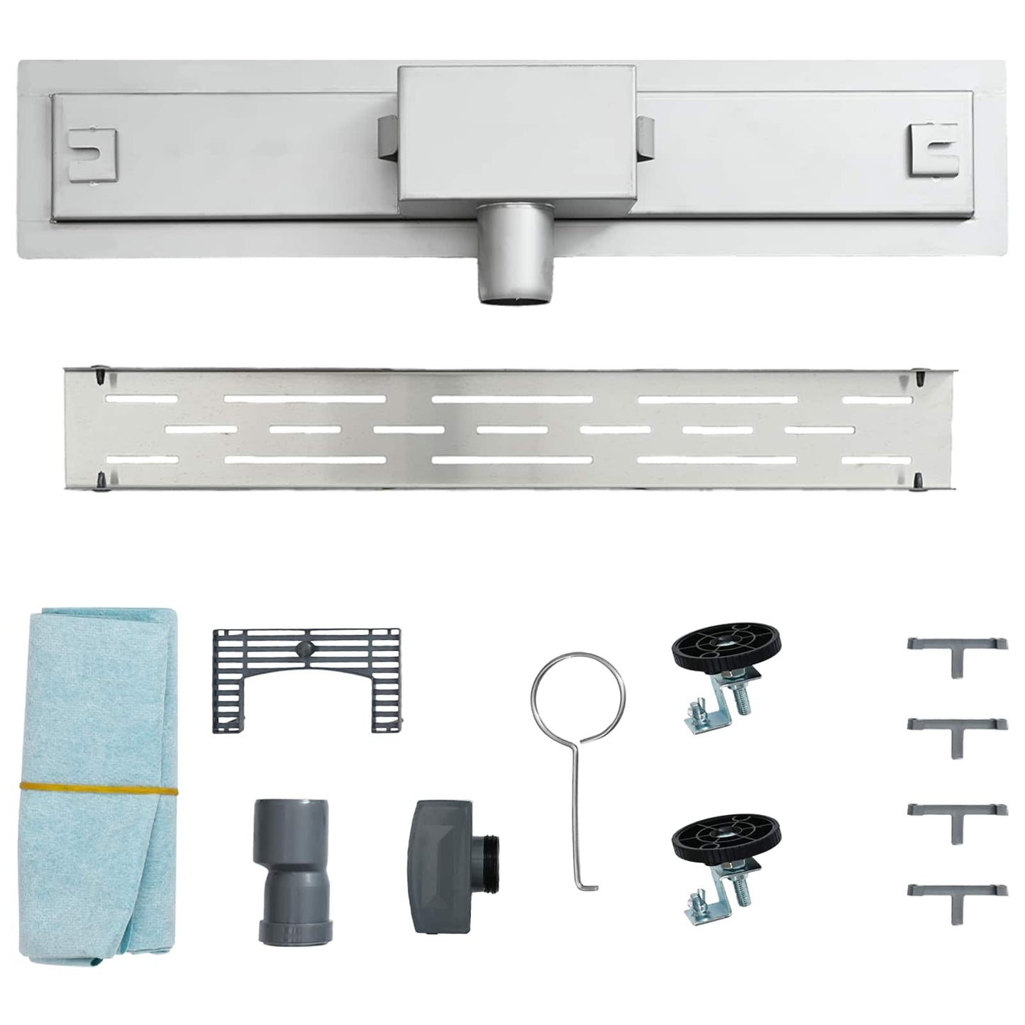 Shower Drain with Line Design Silver 70 cm Stainless Steel 304