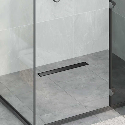 Shower Drain 2-in-1 with 360° Siphon Black 50 cm