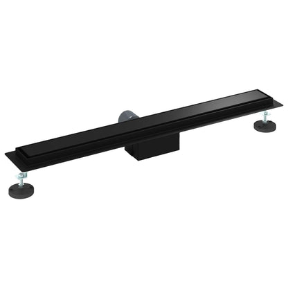 2 in 1 Shower Drain Black 70 cm Stainless Steel 304