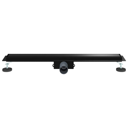 2 in 1 Shower Drain Black 70 cm Stainless Steel 304