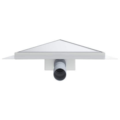 2 in 1 Triangle Shower Drain Silver 32 x 32 x 7.5 cm