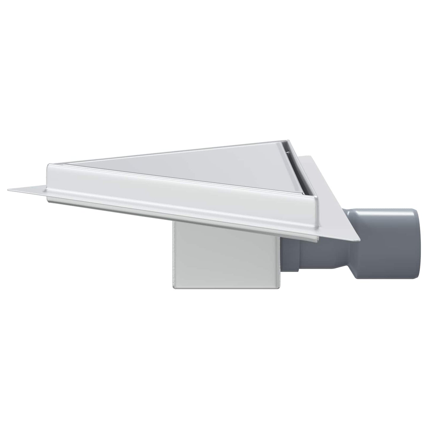 2 in 1 Triangle Shower Drain Silver 32 x 32 x 7.5 cm