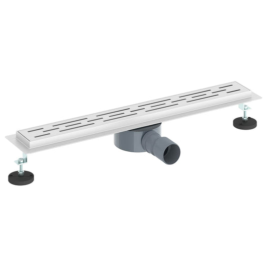 Shower Drain Line Design with 360° Siphon Silver 60 cm