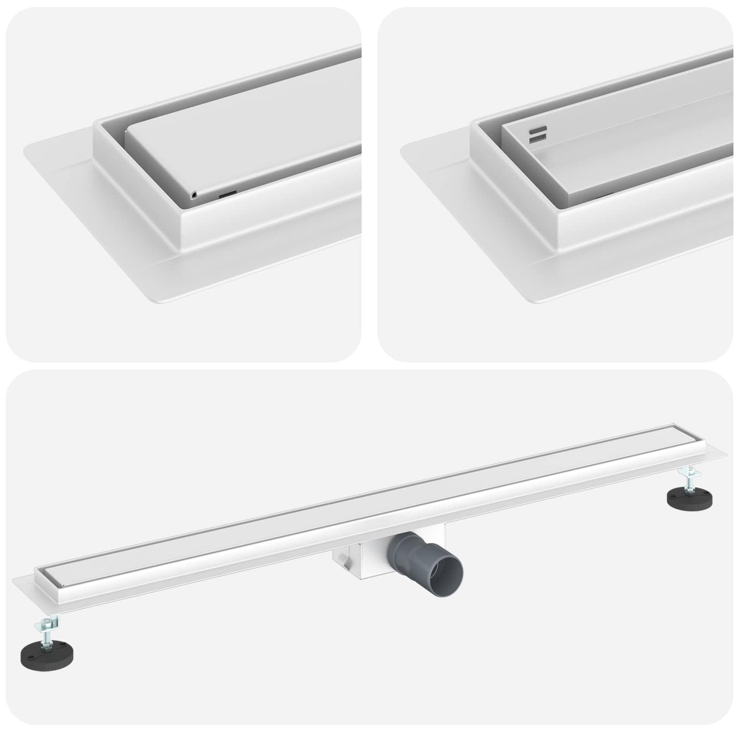 2 in 1 Shower Drain Silver 100 cm Stainless Steel 304