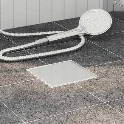 2 in 1 Shower Drain Silver 15 x 15 cm Stainless Steel 304