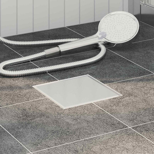 2 in 1 Shower Drain Silver 15 x 15 cm Stainless Steel 304