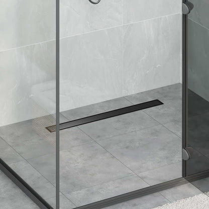 Shower Drain 2-in-1 with 360° Siphon Black 70 cm