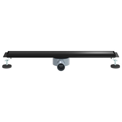 Shower Drain 2-in-1 with 360° Siphon Black 70 cm