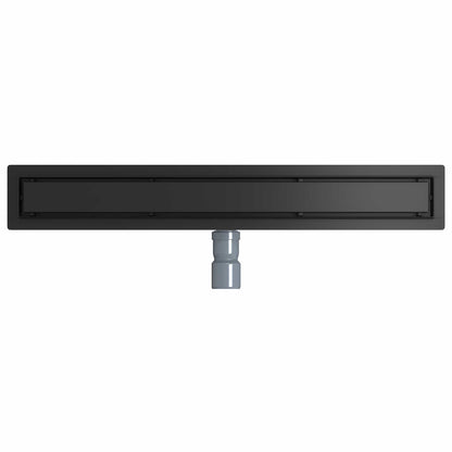 Shower Drain 2-in-1 with 360° Siphon Black 70 cm