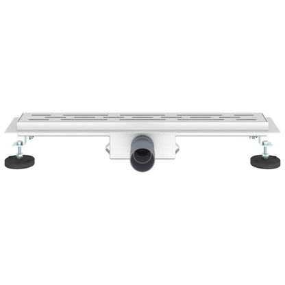 Shower Drain with Line Design Silver 50 cm Stainless Steel 304