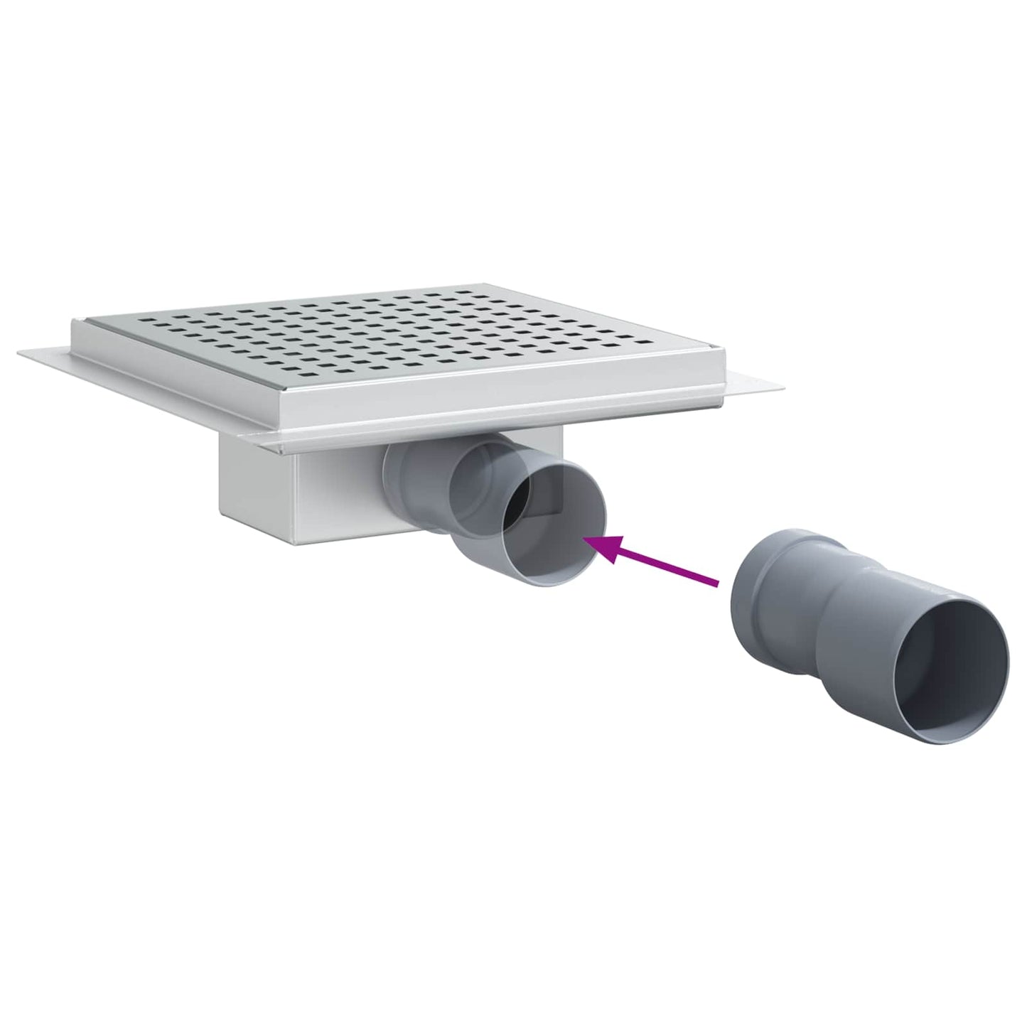 Dot Shower Drain Silver 20 x 20 cm Stainless Steel 304