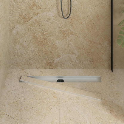 Shower Drain 2-in-1 with 360° Siphon Silver 80 cm
