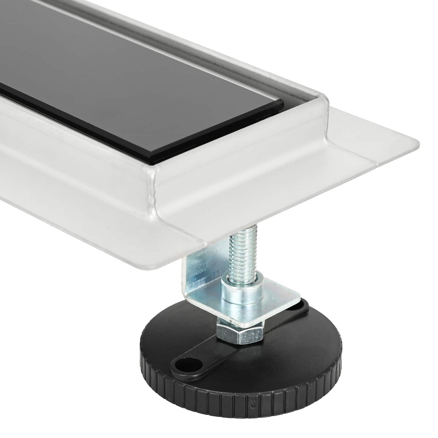Shower Drain with Glass Cover Black 60 cm Stainless Steel 304