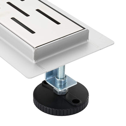 Shower Drain with Line Design Silver 80 cm Stainless Steel 304