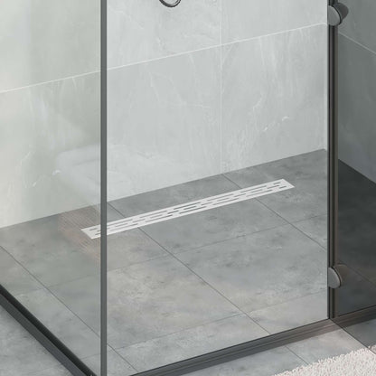 Shower Drain with Line Design Silver 80 cm Stainless Steel 304