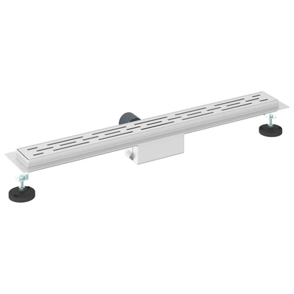 Shower Drain with Line Design Silver 80 cm Stainless Steel 304