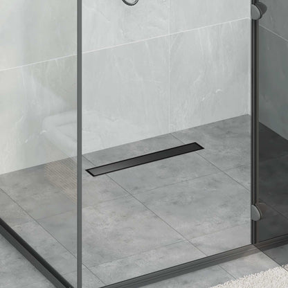 2 in 1 Shower Drain Black 50 cm Stainless Steel 304