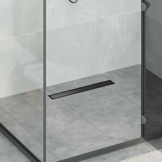 2 in 1 Shower Drain Black 50 cm Stainless Steel 304
