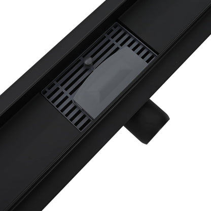 2 in 1 Shower Drain Black 80 cm Stainless Steel 304