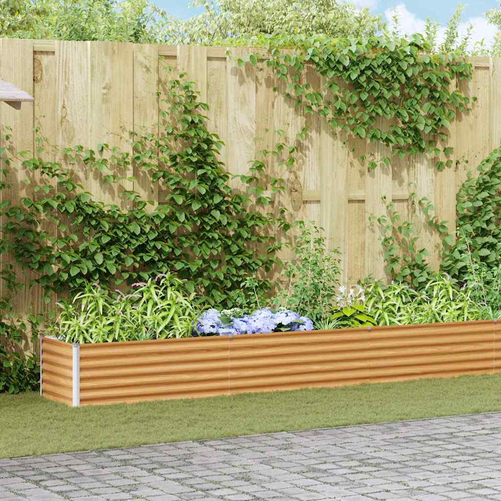 Garden Raised Bed Light Brown 775 x 50 x 36 cm Galvanised Steel