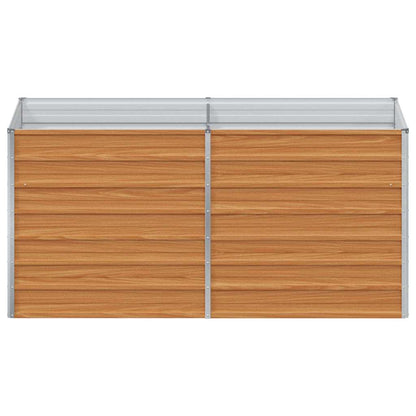 Garden Raised Bed Light Brown 160 x 80 x 77 cm Galvanised Steel