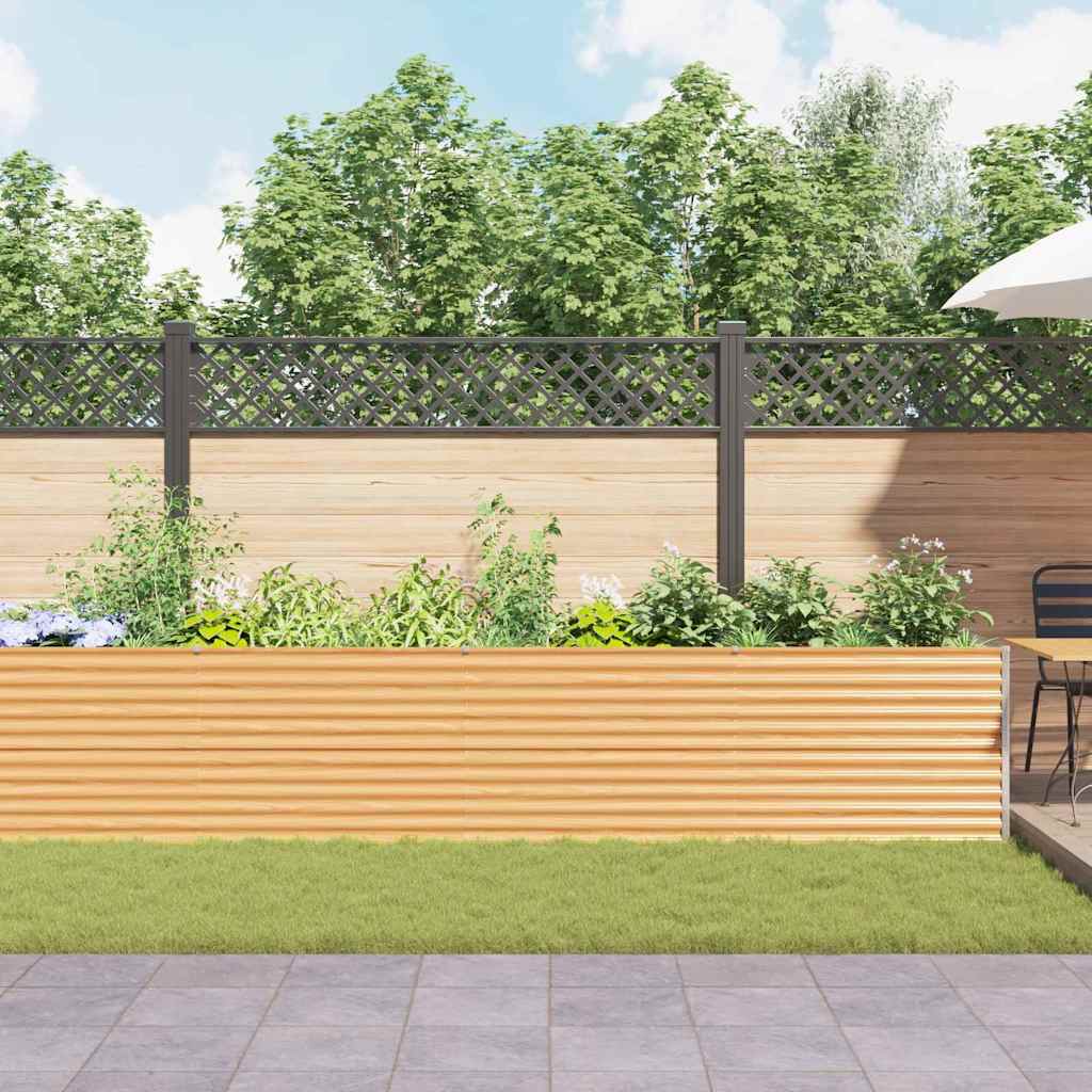 Garden Raised Bed 485 x 100 x 68 cm Galvanised Steel