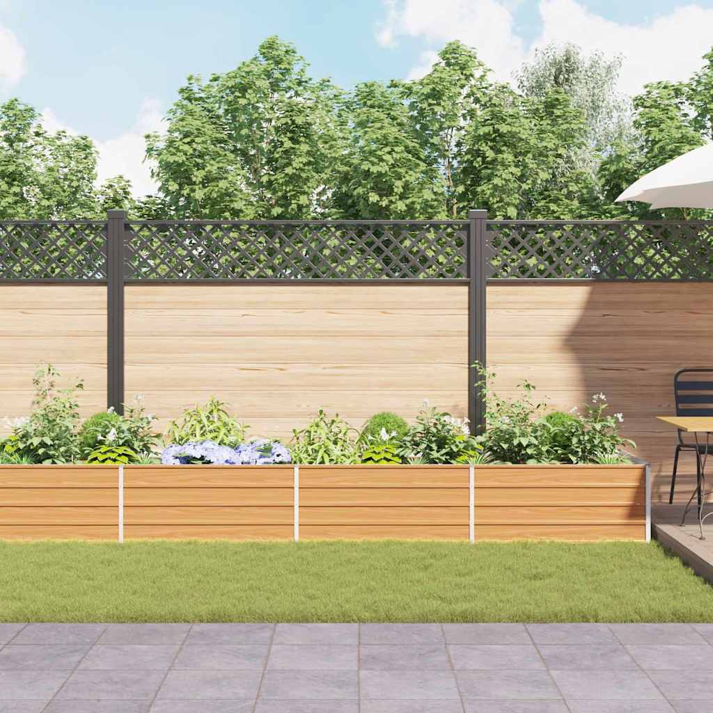 Garden Raised Bed Light Brown 600 x 80 x 45 cm Galvanised Steel