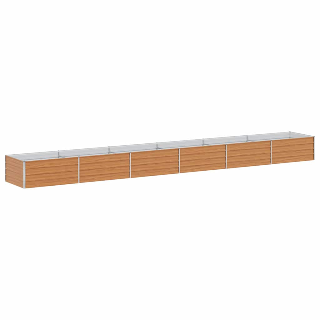 Garden Raised Bed Light Brown 600 x 80 x 45 cm Galvanised Steel