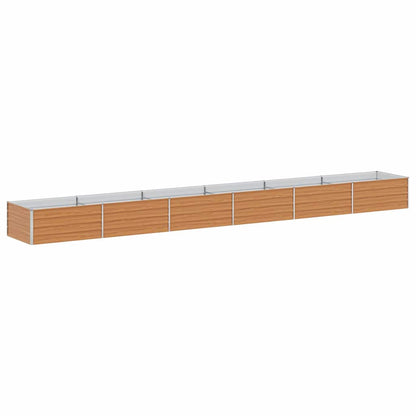 Garden Raised Bed Light Brown 600 x 80 x 45 cm Galvanised Steel