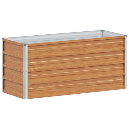 Garden Raised Bed Light Brown 100 x 40 x 45 cm Galvanised Steel