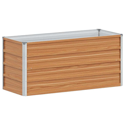 Garden Raised Bed Light Brown 100 x 40 x 45 cm Galvanised Steel