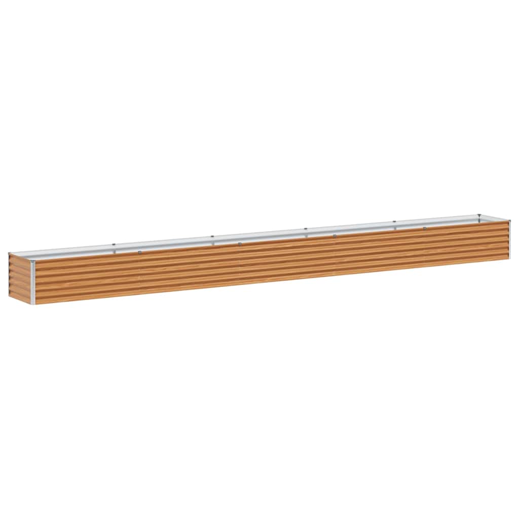 Garden Raised Bed Light Brown 485 x 50 x 36 cm Galvanised Steel