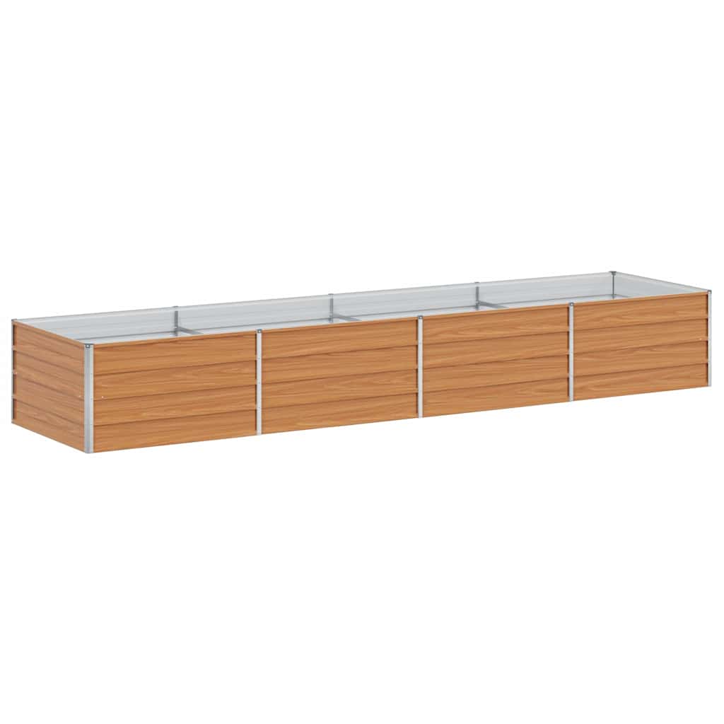 Garden Raised Bed Light Brown 320 x 80 x 45 cm Galvanised Steel