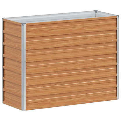 Garden Raised Bed Light Brown 100 x 40 x 77 cm Galvanised Steel